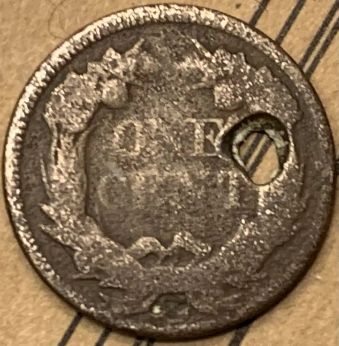 1857-Flying-Eagle-Cent-With-Hole